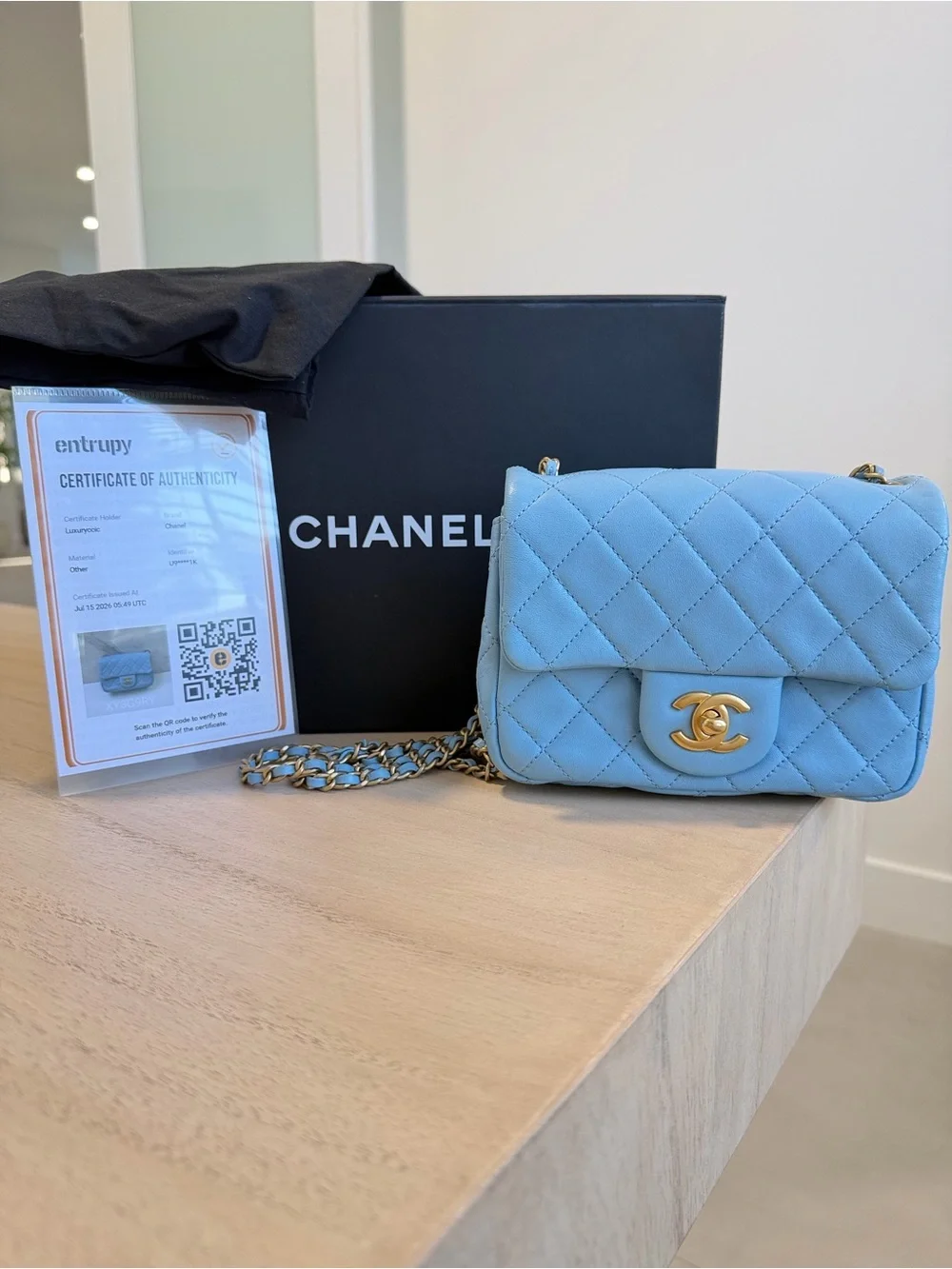 CHANEL Pearl Crush Square Flap Bag Quilted Lambskin Mini